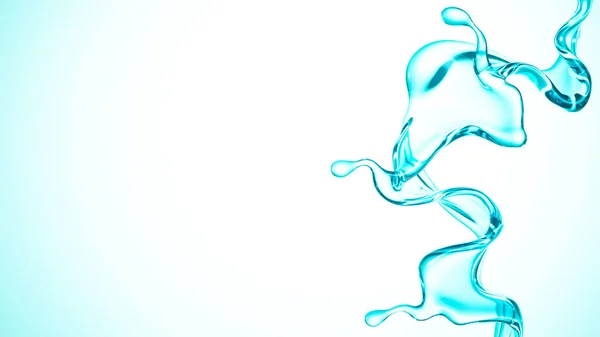 Blue Splash Water Rendering Illustration — Stock Photo, Image