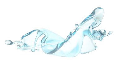 Mavi bir damla su. 3d görüntüleme, 3d illüstrasyon.