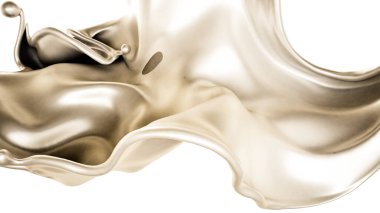 Bir tutam süt. 3d görüntüleme, 3d illüstrasyon.