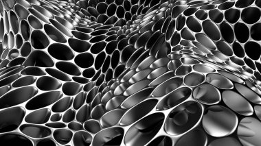 Gümüş metalik siyah arka plan. 3d görüntüleme, 3d illüstrasyon.