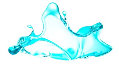 Mavi bir damla su. 3d görüntüleme, 3d illüstrasyon.