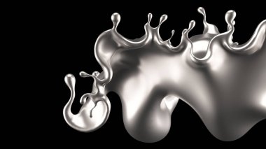 Su gümüşü. 3d görüntüleme, 3d illüstrasyon.