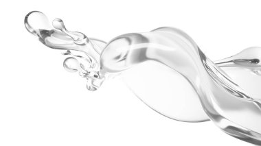 Temiz bir su damlası. 3d görüntüleme, 3d illüstrasyon.