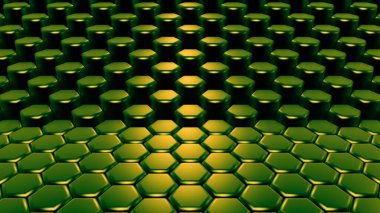 Yeşil altıgen arka plan. 3d görüntüleme, 3d illüstrasyon.