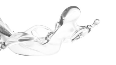 Temiz bir su damlası. 3d görüntüleme, 3d illüstrasyon.