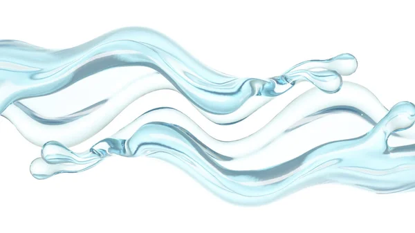 Splash Clear Blue Water Rendering Illustration — Stock Photo, Image