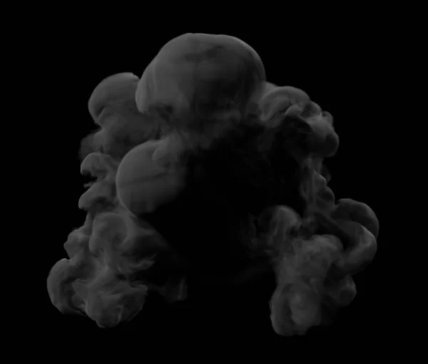 Black Smoke Dark Background Rendering Illustration — Stock Photo, Image