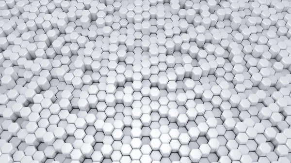 White Hexagon Background Rendering Illustration — ストック写真