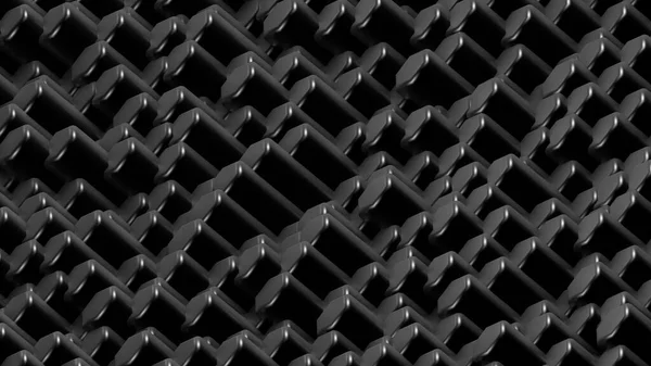 Black Hexagon Background Rendering Illustration — Stock Photo, Image