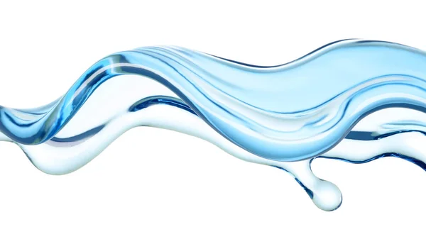 Splash Clear Blue Water Rendering Illustration — Stock Photo, Image