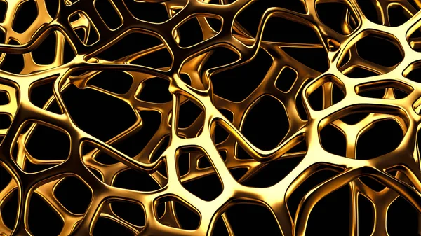 Abstract Gold Mesh Black Background Rendering Illustration — Stock Photo, Image