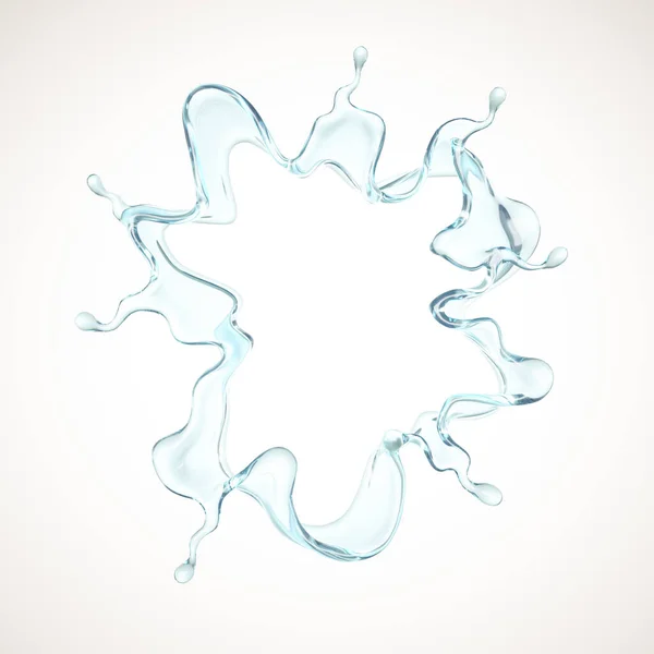 Blue Splash Water Rendering Illustration — Stock Photo, Image