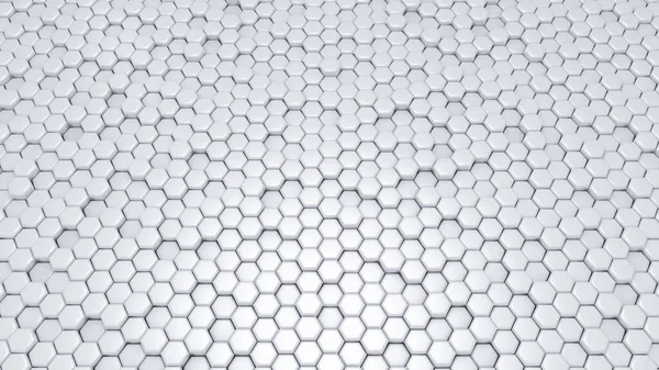 White Hexagon Background Rendering Illustration — ストック写真