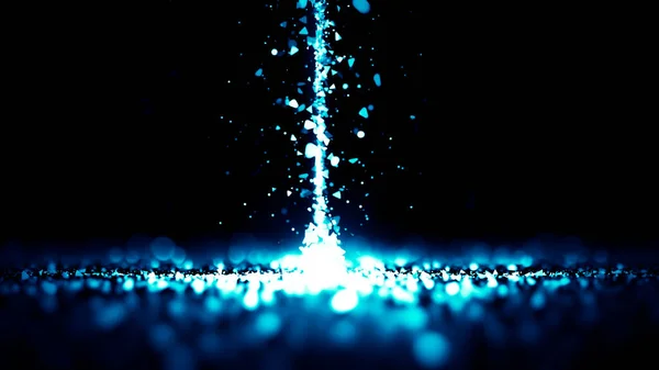 Blue Particles 33D Rendering Illustration — Stock Photo, Image