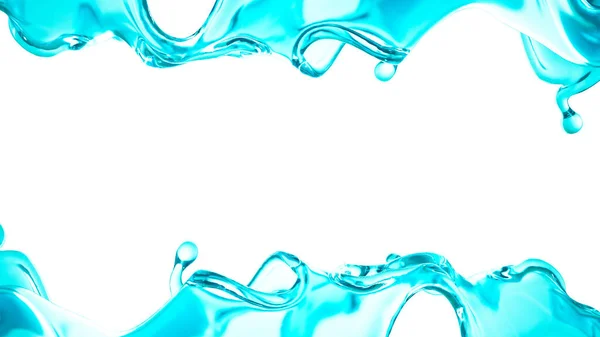 Blue Splash Water Rendering Illustration — Stock Photo, Image