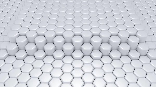 White Hexagon Background Rendering Illustration — Stock Photo, Image