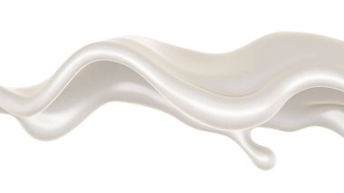 Bir tutam süt. 3d görüntüleme, 3d illüstrasyon.