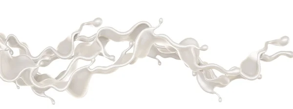 一小滴牛奶 3D渲染 3D说明 — 图库照片