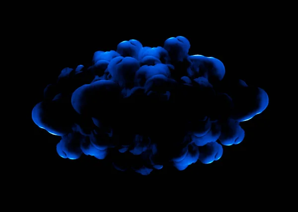 Kék Füst Fekete Háttérrel Renderelés Illusztráció — Stock Fotó
