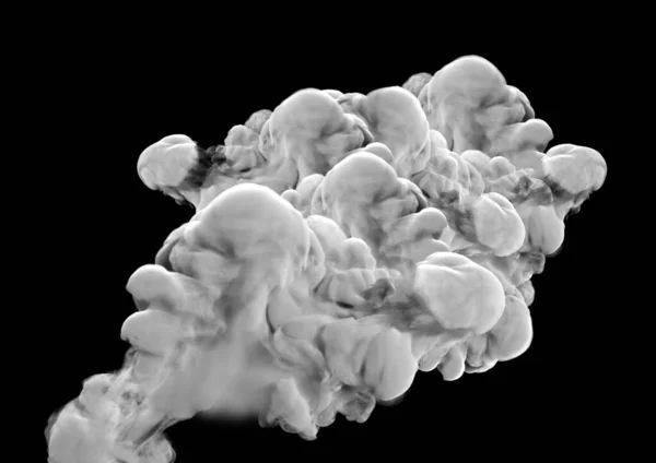 黒い背景に白い煙 3Dレンダリング 3Dイラスト — ストック写真