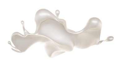 Bir tutam süt. 3d görüntüleme, 3d illüstrasyon.