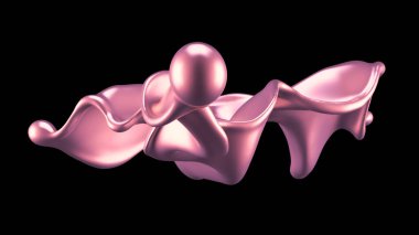 Şatafatlı altın bir sıvı sıçraması. 3d görüntüleme, 3d illüstrasyon.