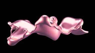 Şatafatlı altın bir sıvı sıçraması. 3d görüntüleme, 3d illüstrasyon.