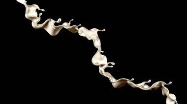 Gümüş kaplama sıvı siyah arka plan. 3d görüntüleme, 3d illüstrasyon.