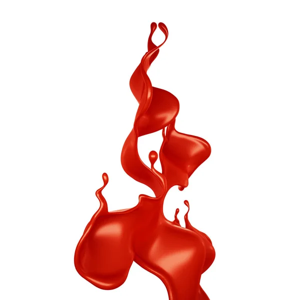 Una Spruzzata Vernice Rossa Rendering Illustrazione — Foto Stock