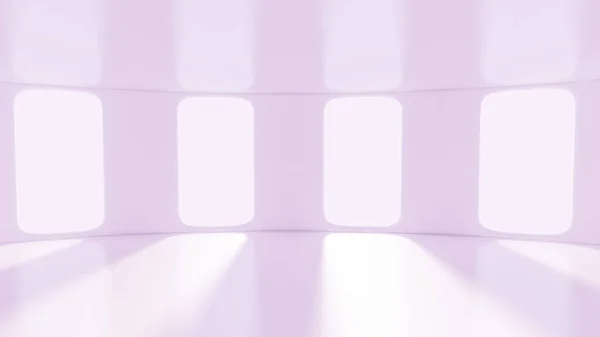 Futuristic Light Purple Blank Matte Interior Rendering Illustration — Stock Photo, Image