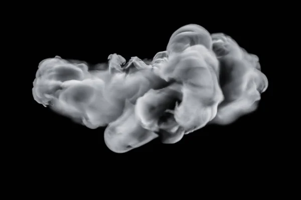 Szürke Füst Fekete Háttérrel Renderelés Illusztráció — Stock Fotó