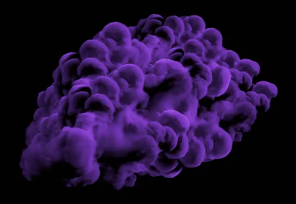 黒い背景に紫色の煙 3Dレンダリング 3Dイラスト — ストック写真