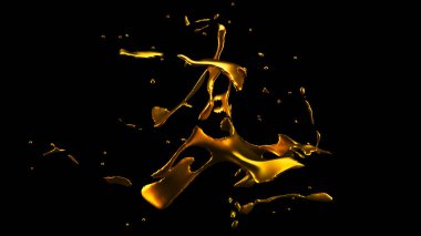 Bir tutam altın. 3d görüntüleme, 3d illüstrasyon.