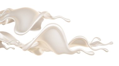 Bir tutam süt. 3d görüntüleme, 3d illüstrasyon.