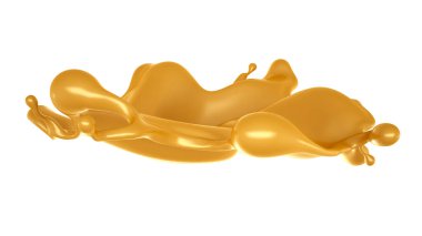 Altın sarısı karamel. 3d görüntüleme, 3d illüstrasyon.