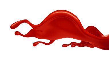 Bir tutam kırmızı boya. 3d görüntüleme, 3d illüstrasyon.