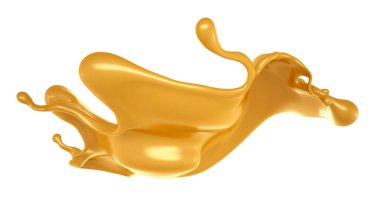 Altın sarısı karamel. 3d görüntüleme, 3d illüstrasyon.