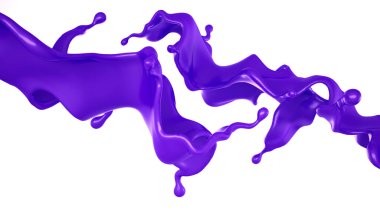Bir tutam mor sıvı. 3d görüntüleme, 3d illüstrasyon.