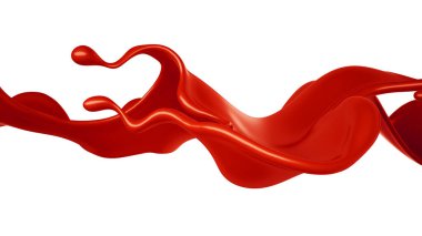 Bir tutam kırmızı boya. 3d görüntüleme, 3d illüstrasyon.