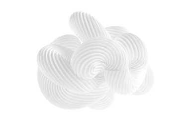 Beyaz arkaplanda soyut bir form. 3d görüntüleme, 3d illüstrasyon.