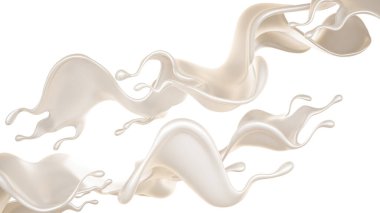 Bir tutam süt. 3d görüntüleme, 3d illüstrasyon.