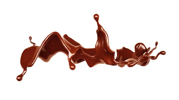 Sebuah Percikan Coklat Rendering Ilustrasi — Stok Foto