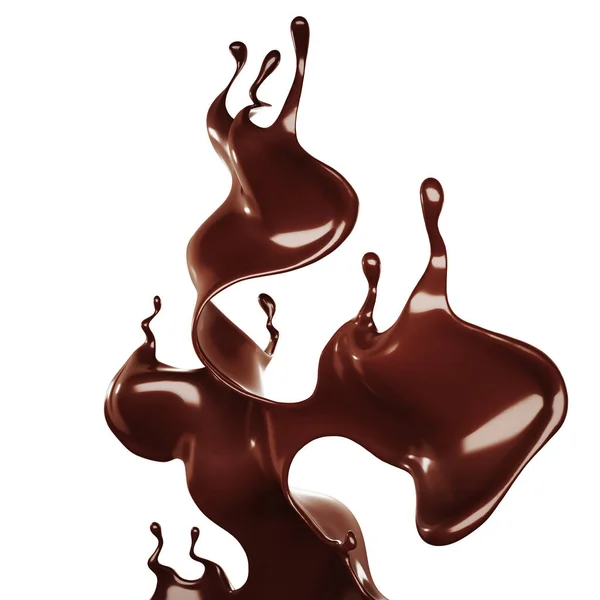 Chocolate Salpicado Renderização Ilustração — Fotografia de Stock