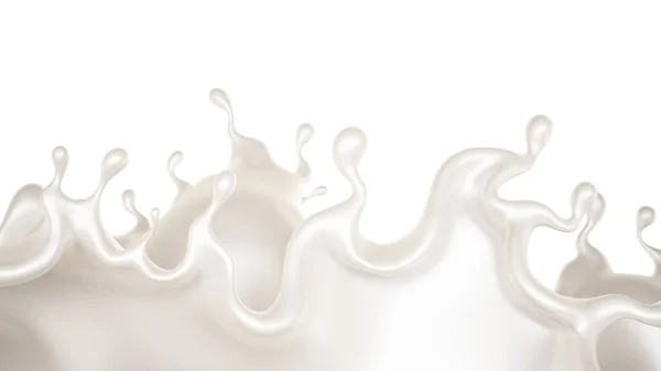 Всплеск Густой Белой Жидкости Рендеринг Иллюстрация — стоковое фото