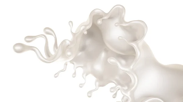 Una Spruzzata Liquido Bianco Denso Rendering Illustrazione — Foto Stock