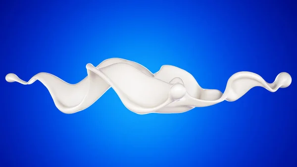 Сплеск Молока Синьому Фоні Візуалізація Ілюстрація — стокове фото