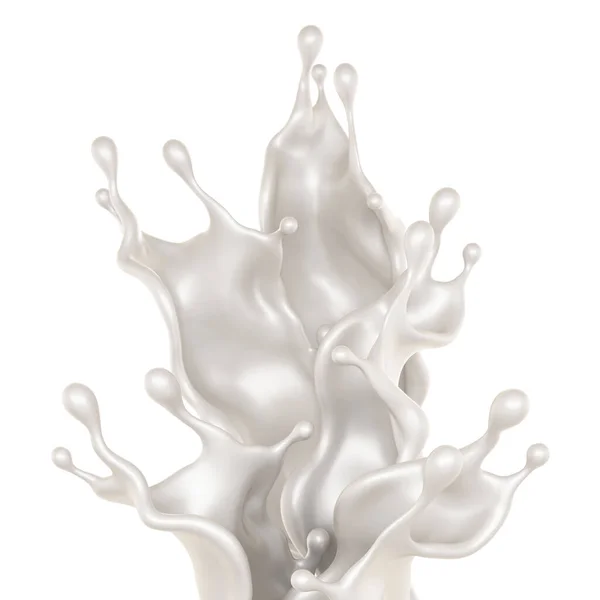 Splash Milk Rendering Illustration — Stock Photo, Image