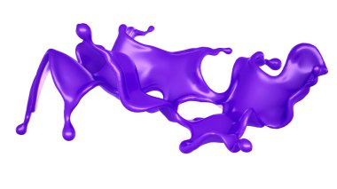 Bir tutam mor sıvı. 3d görüntüleme, 3d illüstrasyon.