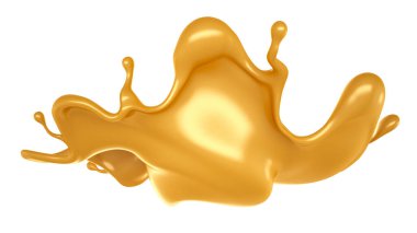 Altın sarısı karamel. 3d görüntüleme, 3d illüstrasyon.