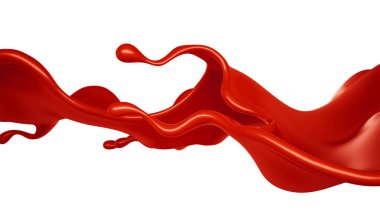 Bir tutam kırmızı boya. 3d görüntüleme, 3d illüstrasyon.